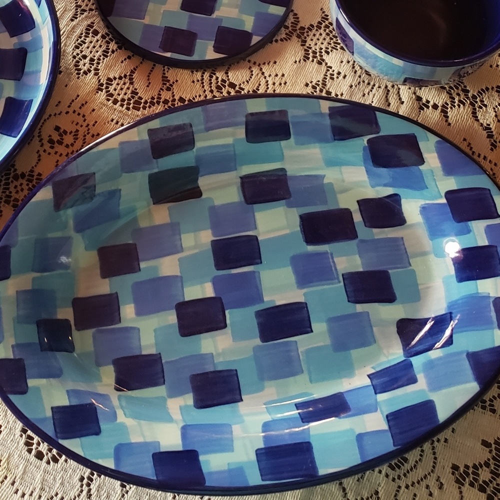 Gail Pittman Kaleidoscope Blue '04 serving platter